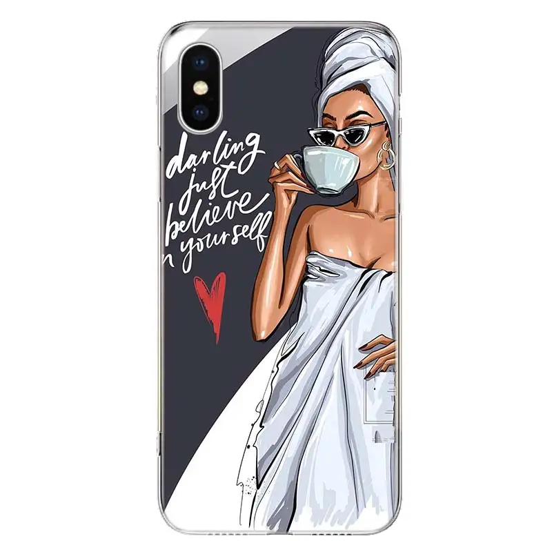 Принцесса Женский Босс Кофейный Чехол для телефона Apple iPhone 11 12 13 14 Pro 7 XR X XS Max 6 6S 8 Plus + Mini 5 SE Печать Мягкий.