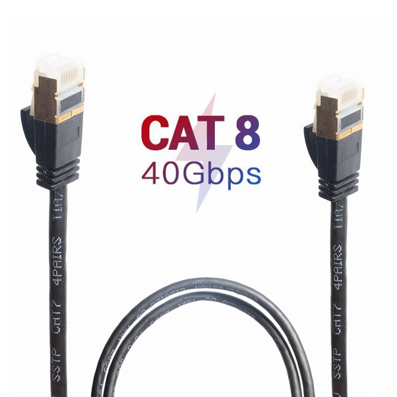Сверхтонкий Ethernet кабель Cat8 Cat 8 S/FTP 40 Гбит/с 2000 МГц RJ45 UTP сетевой патч корд Lan кабели