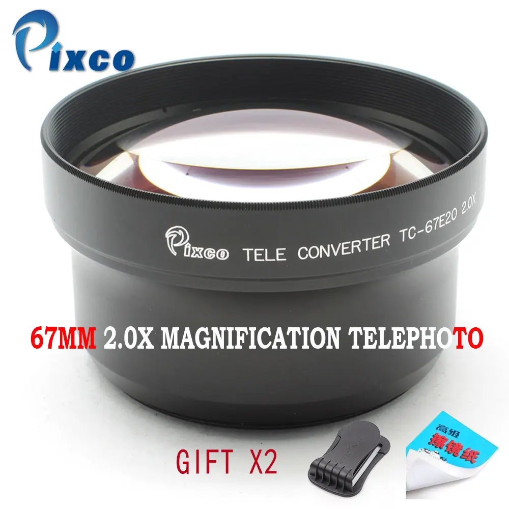 Телеобъектив с резьбой Pixco 67 мм 2.0X телеобъектив для цифровой зеркальной камеры