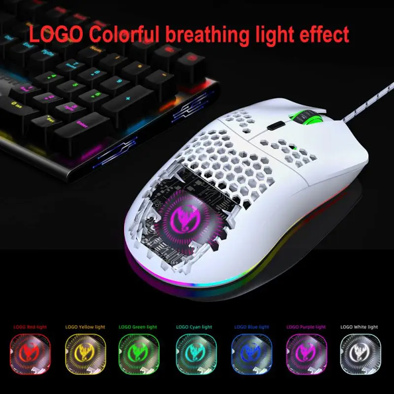 Программируемый сотовый светильник J900 Проводная игровая мышь USB RGB Игровые мыши с