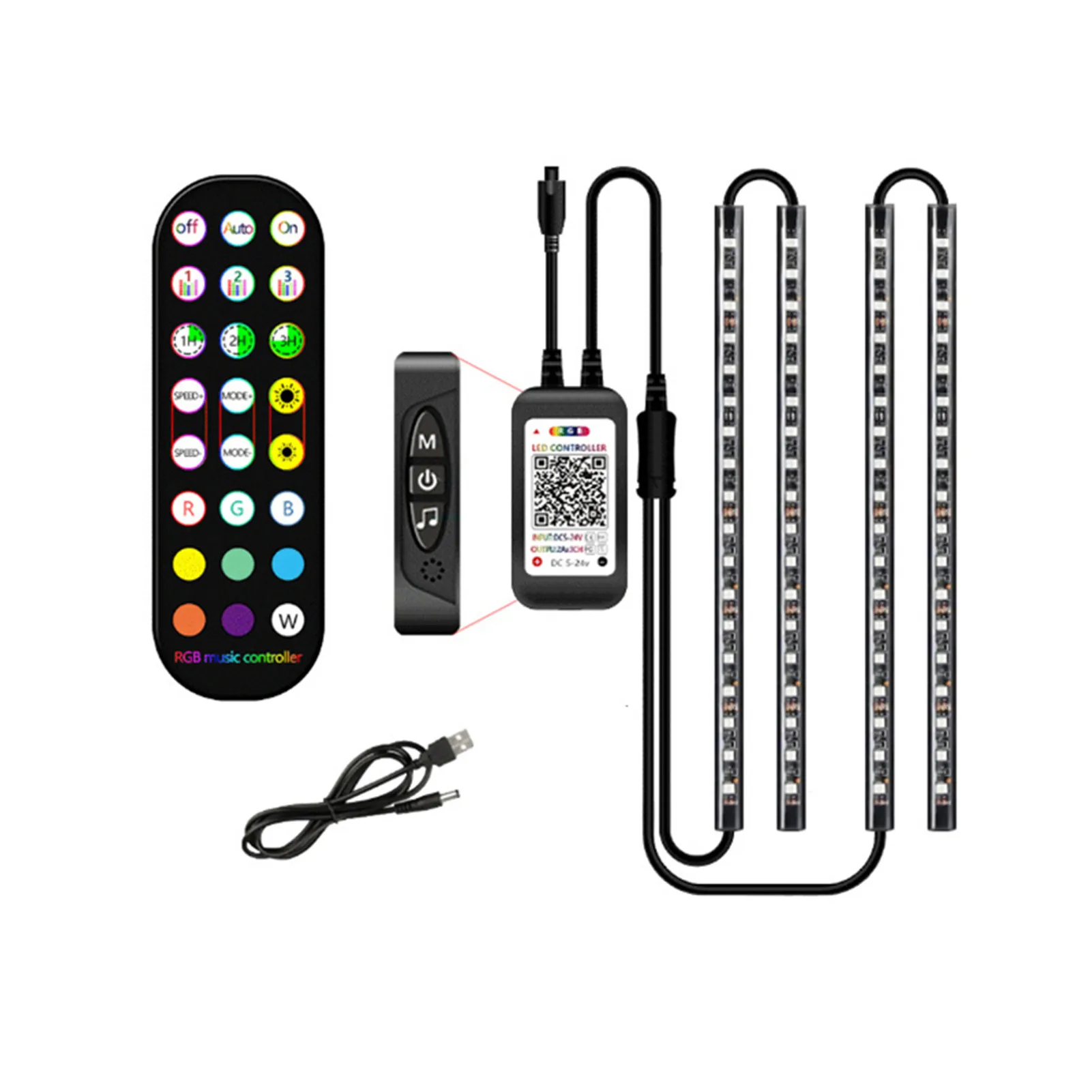 

Car LED Strip Light with APP Control Upgraded Music Lights Strip Car Interior Lights F-Best