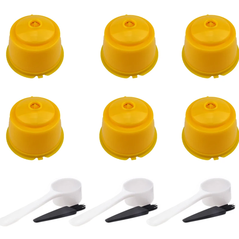 6PC yellow Фильтр для кофе многоразовый заполненный капсульный фильтр чашка бариста инструменты эспрессо Инструмент совместим с nestle машина - Цвет: 6PC yellow