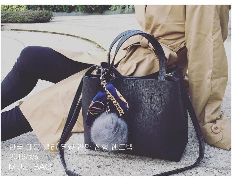 HELLOVE Women Shoulder Bag with a Little Bag inside Metal Magnetic Buckle PU Leather Totes Crossbody Messenger for Female Ladies