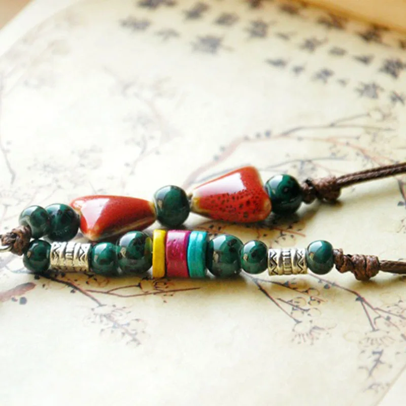 Модные очаровательные керамические разноцветные бусины в национальном стиле