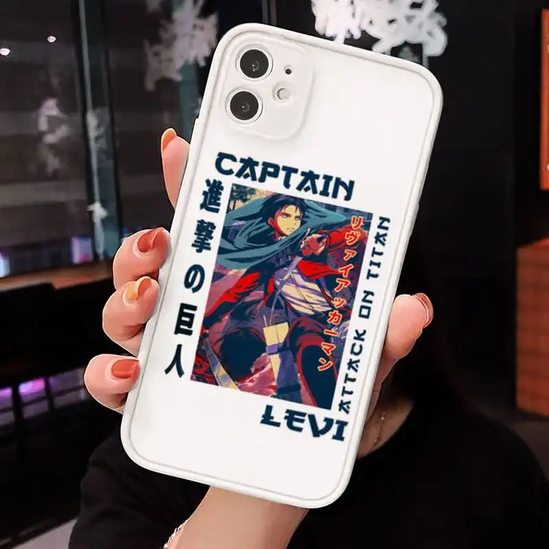 

Attack On Titan Japanese Anime Phone Cases Matte transparent For White iPhone 12 Mini 11 Pro XR XS Max 7 8 Plus X Back Cover