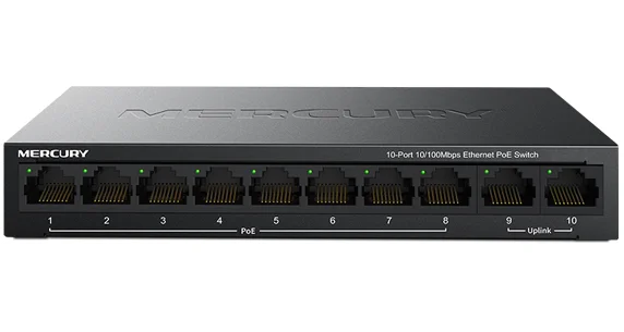 10 портов 2 порта связи 8 poe 65 Вт 100 Мбит/с MCU PoE коммутатор для интернет сети LAN Hub