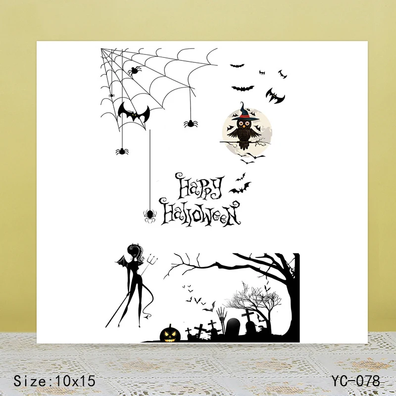 

ZhuoAng Happy Halloween Claus Clear Stamps For DIY Scrapbooking/Card Making Decorative Silicon Stamp Crafts