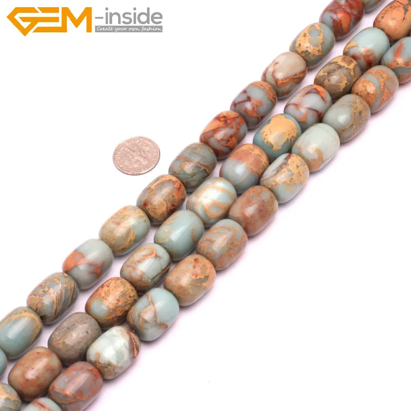 Gem-inside Natural Tube Cylinder Columnar Column Multicolor Shoushan Jaspers Beads For DIY Jewelry Making 15inches | Украшения и