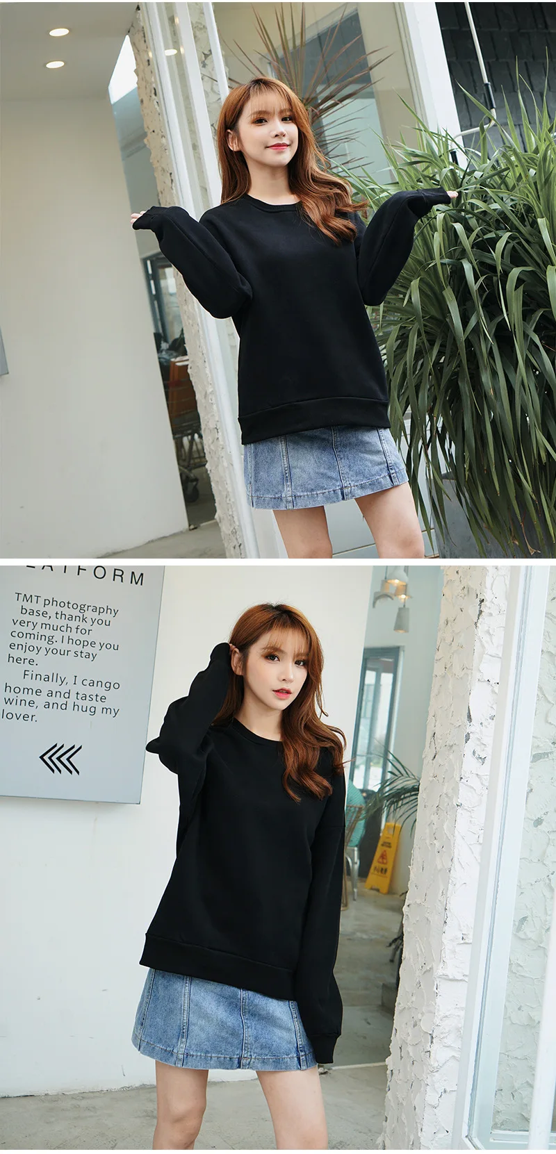 Сплошной цвет толстовка осень и зима Женская хлопчатобумажная Повседневная