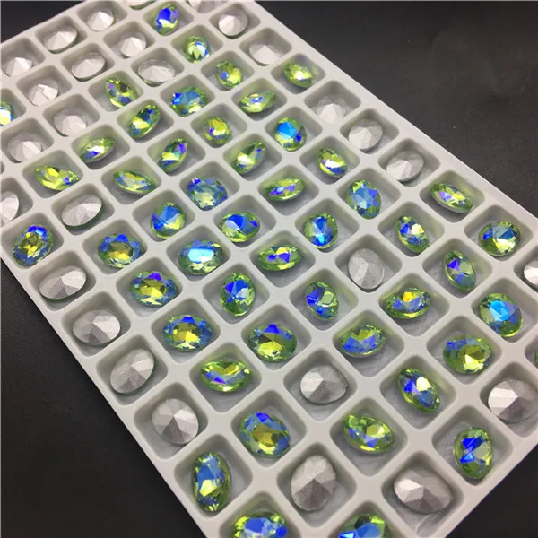 Овальные Стразы АВ цветов 6x8 мм 84 шт. стразы с острыми носками и стразами для