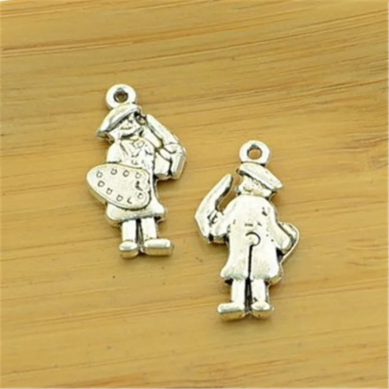 

50 шт./лот античные серебряные подвески, 14x25 мм, подвески для солдат, ювелирные аксессуары