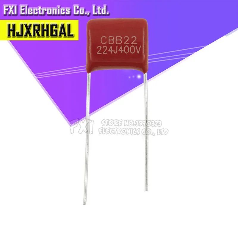 20 шт 400V224J 400V 0 22 мкФ 220NF 224J 224 CBB P10 полипропиленовый пленочный конденсатор с