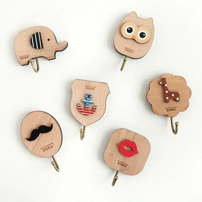 Креативная деревянная клейкая липкая палочка на крючки для кухни и ванной