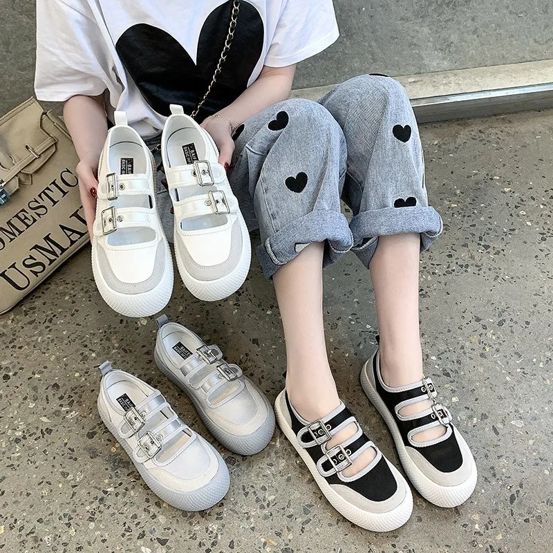 

Retro Woman Shoes Shallow Mouth Autumn Female Footwear Clogs Platform Round Toe Casual Sneaker Fall Small Summer New Dress