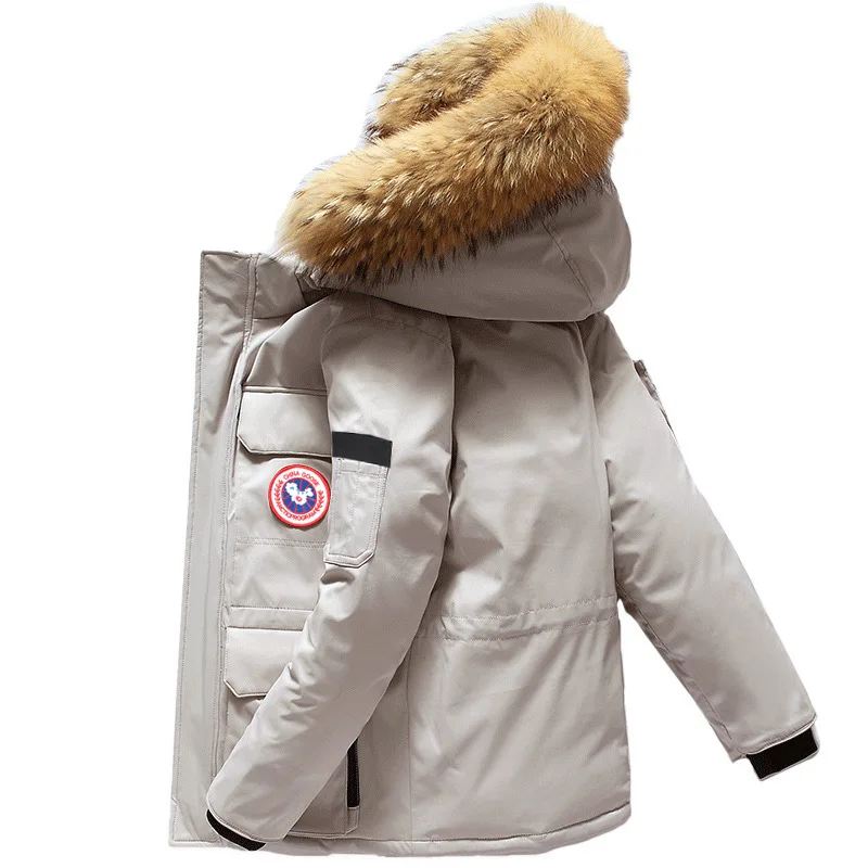 

Down jacket men's tide short new winter big goose snow curse thickened student tooling couple jacket