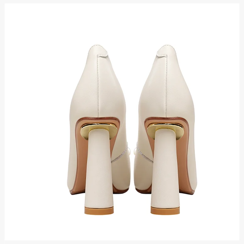 

Professional Single Shoes Comfort Work Shoes Black High Heels Formal Wear Leather Shoes Sexy Small big Size Women's Shoes 33-43