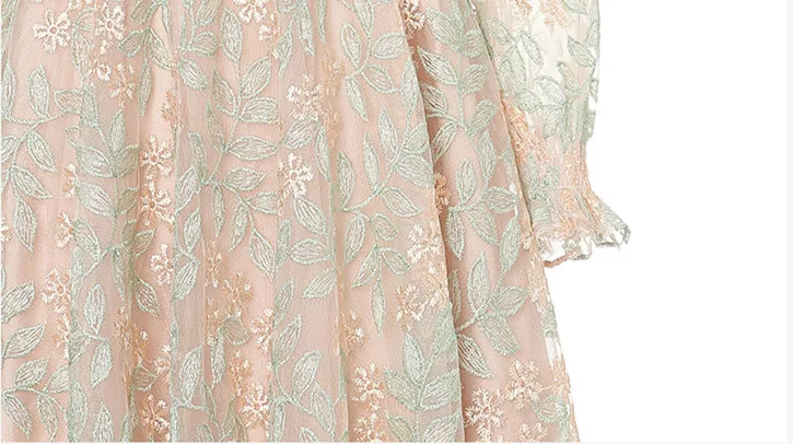 Женское модельное кружевное Сетчатое платье с вышивкой элегантное офисное