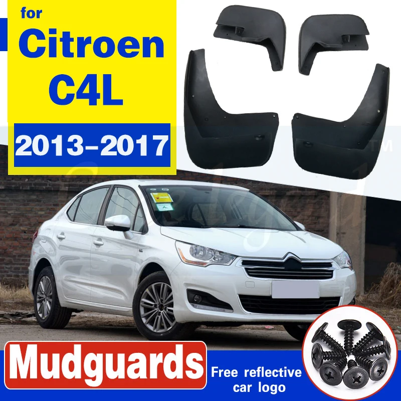 

Set Molded Car Mud Flaps For Citroen C4 L C4L 2013-2017 Sedan Mudflaps Splash Guards Mud Flap Mudguards Fender 2014 2015 2016