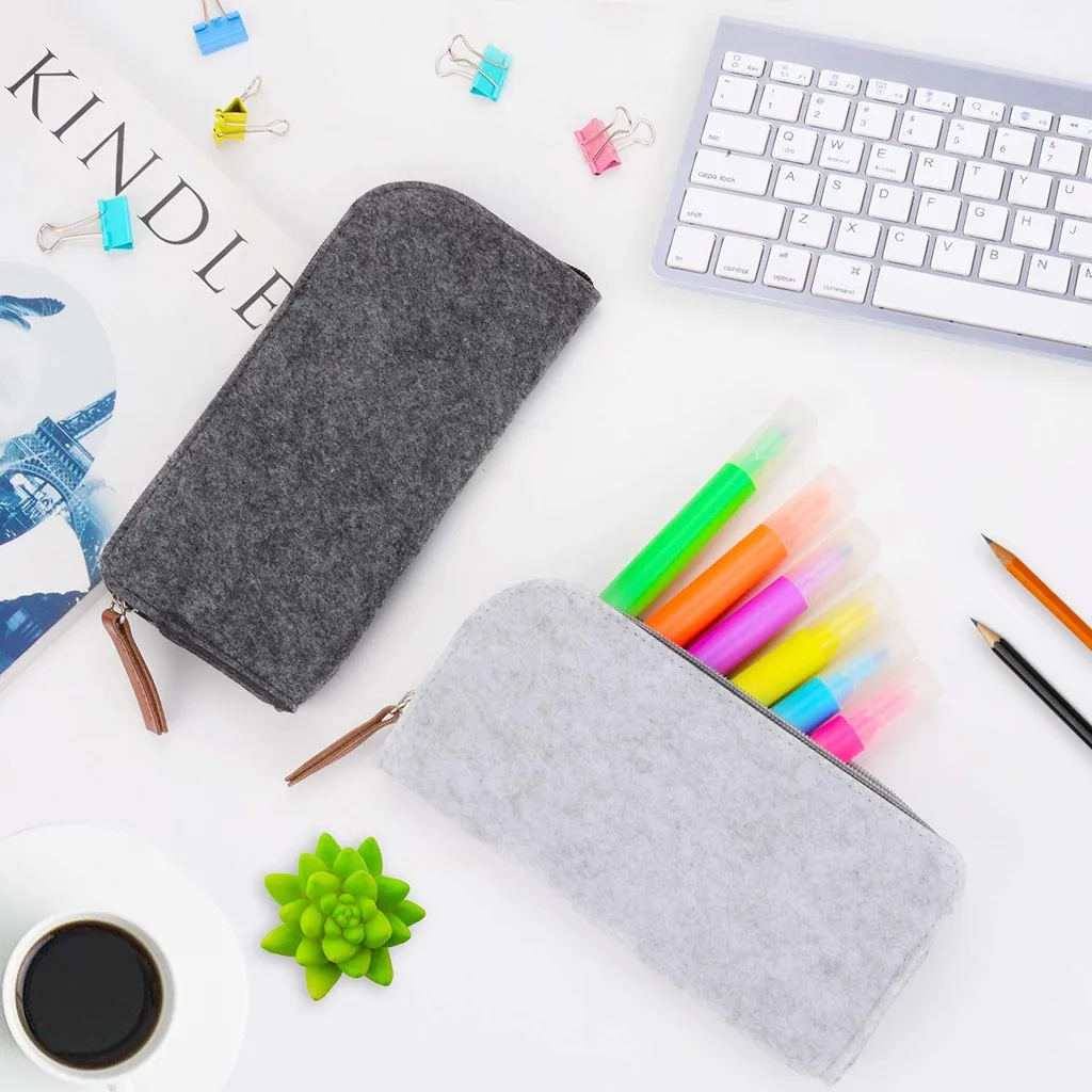 Многофункциональный плоский чехол для ручки кошелек на молнии однотонная