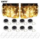 Рождественская гирлянда с ручками, светодиодная гирлянда на солнечной батарее, светлячок, крышки, вставка для внутреннего дворика, газона, садового декора, без банки