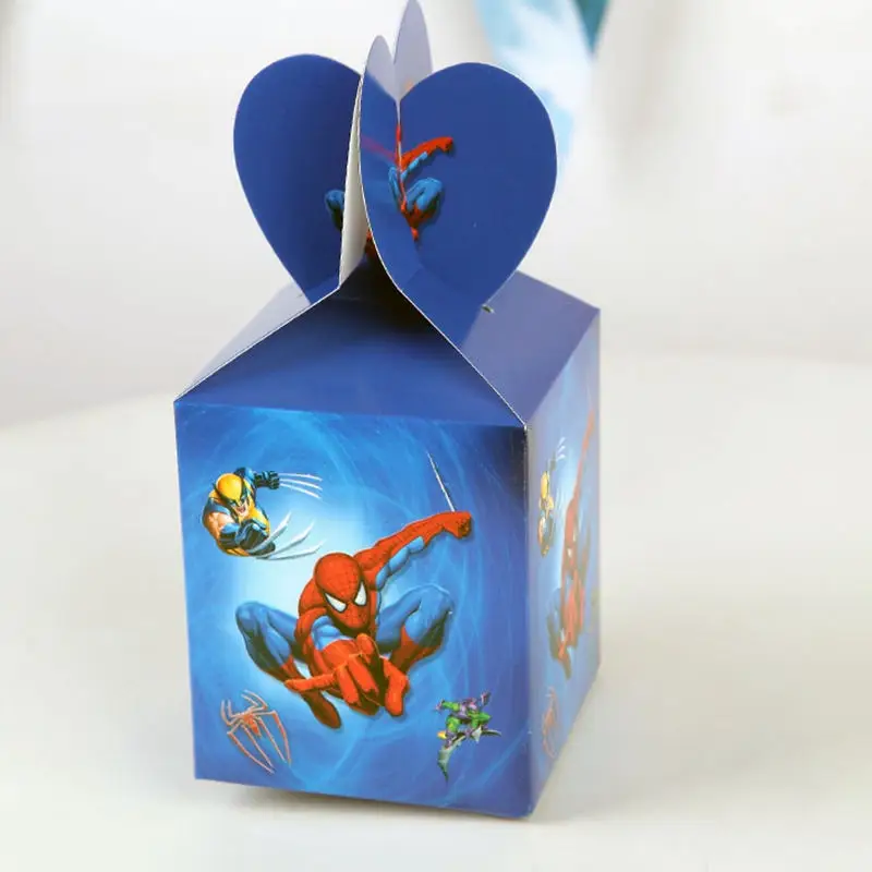 LISM 6 шт./лот на тему Человека паука мультфильм бумажные сумки baby shower сувениры