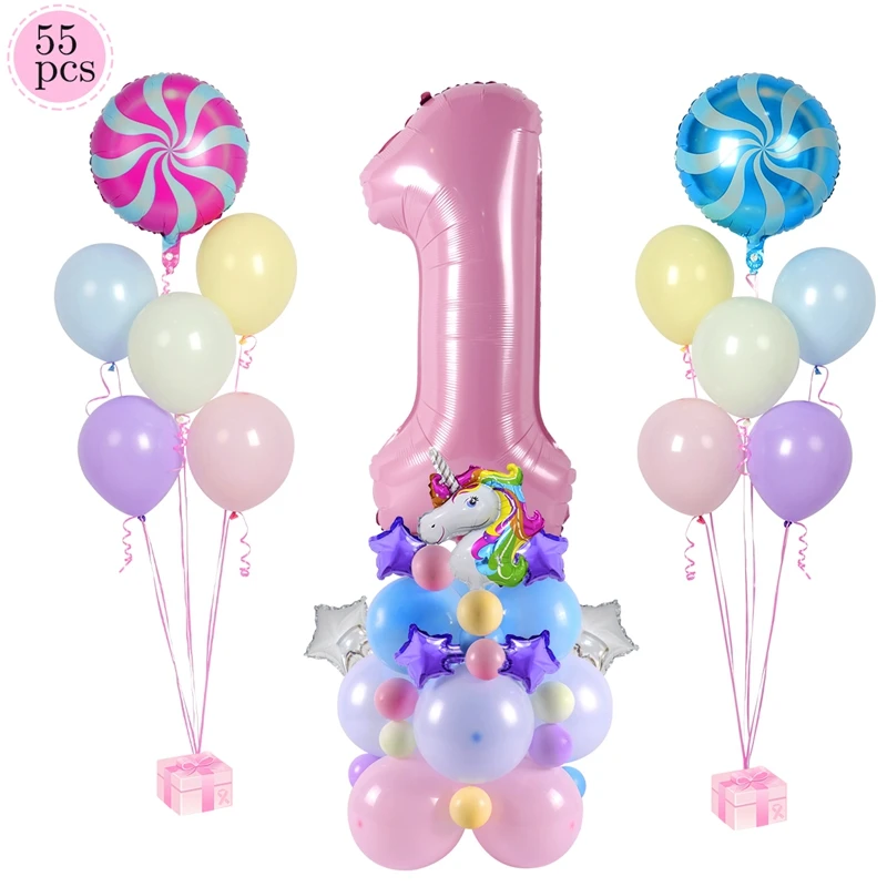 55 шт. радужные воздушные шары в виде единорога 32 дюйма|Воздушные и аксессуары| |