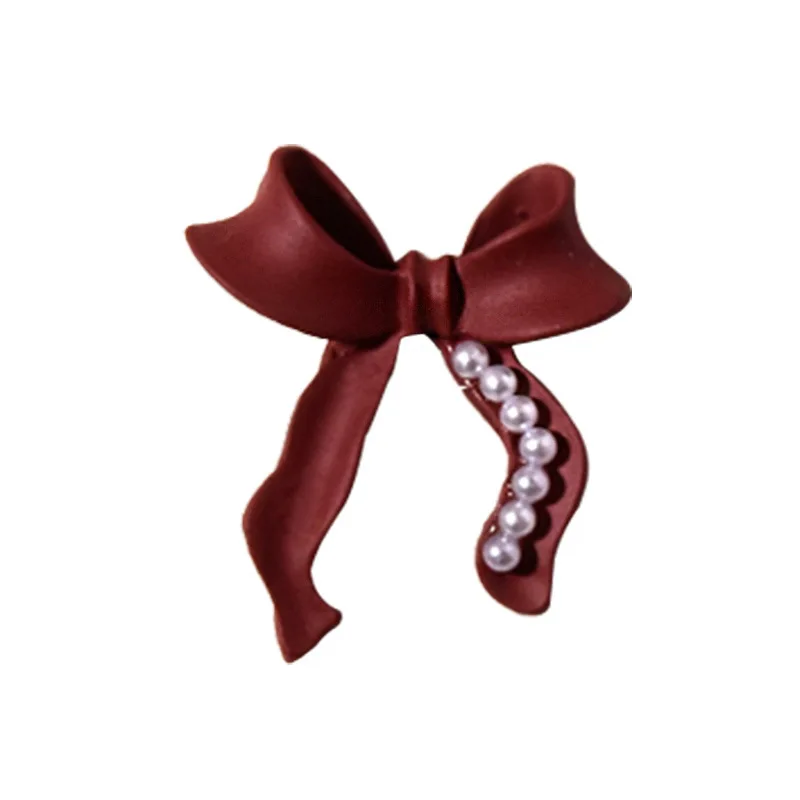 

3 color new streamers Japanese net red frosted alloy pearl bow diamond accessories black and white nail diamond jewelry