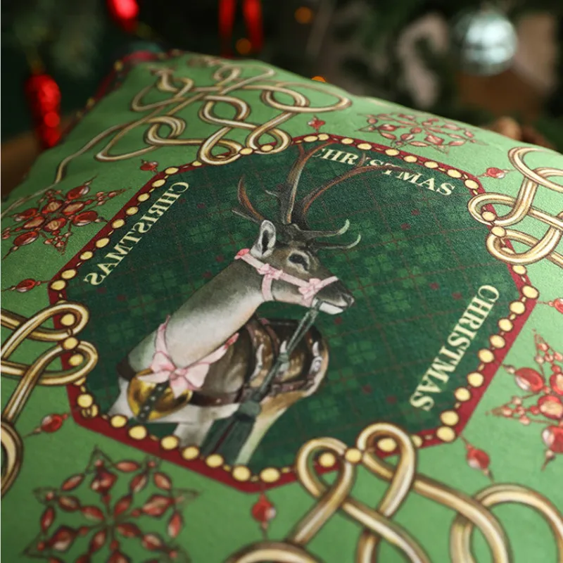 Наволочка DUNXDECO декоративная наволочка на подушку Классическая Рождественская с