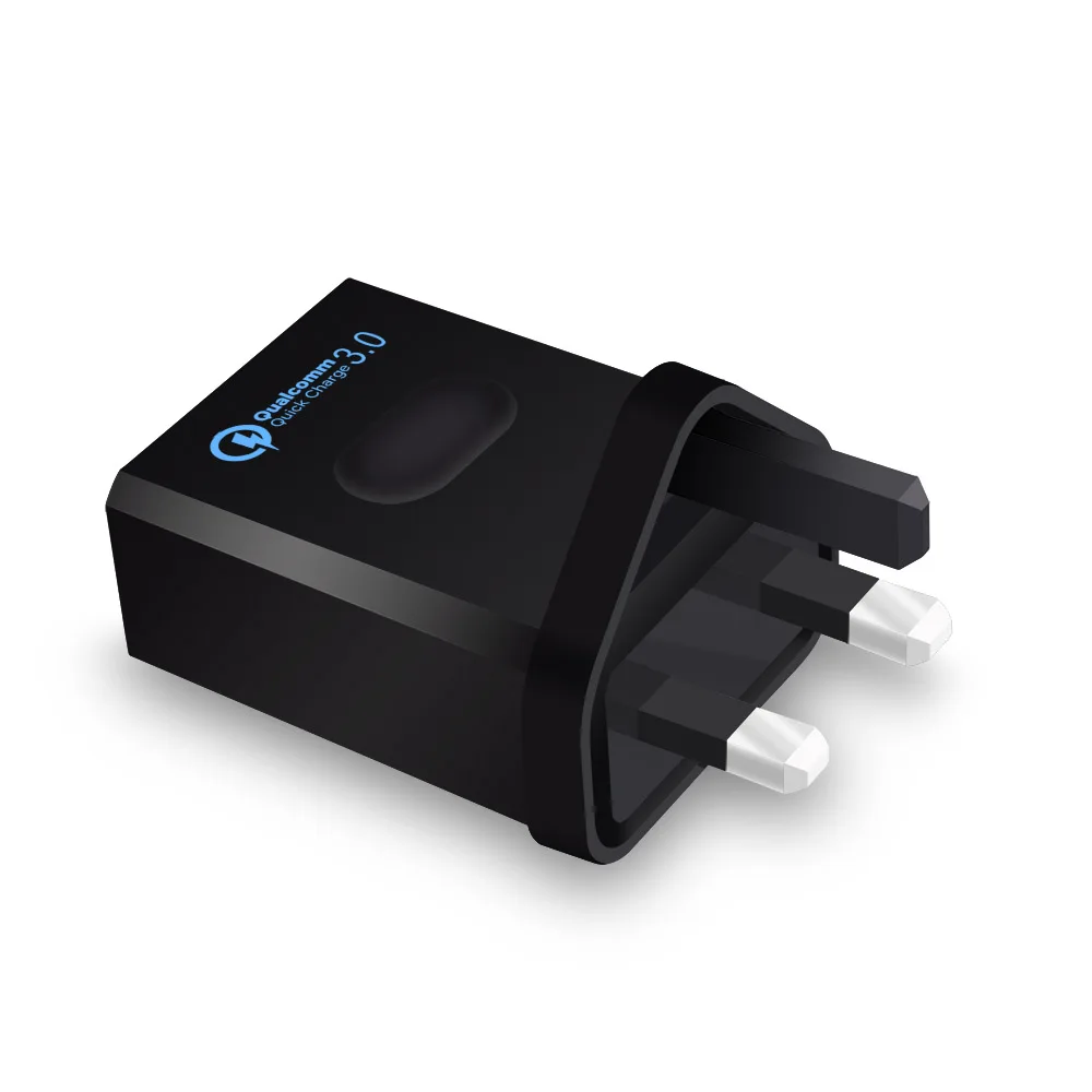 UK Быстрое зарядное устройство FDGAO 3,0 USB QC3.0 для быстрой зарядки iPhone XS XR X 8 samsung S9 Xiaomi Wall для путешествий, походная Зарядка для телефона - Цвет: UK