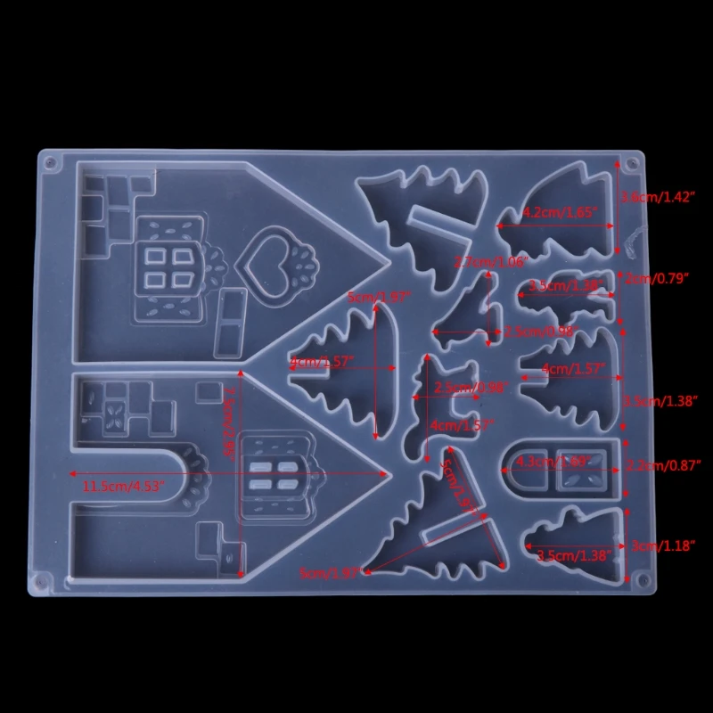 

DIY Silicone Christmas House Castle Mold Epoxy Resin Jewelry Making Tool Set New