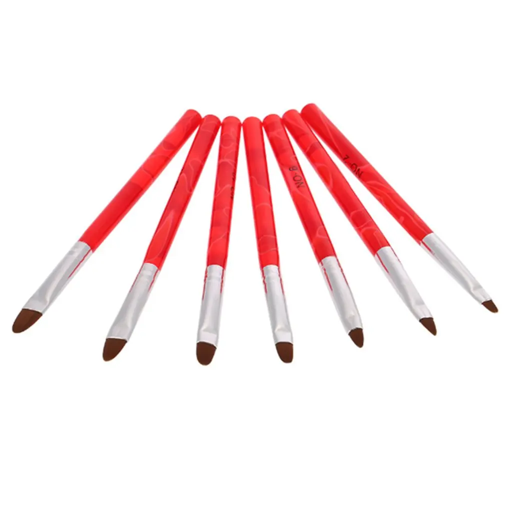 7 шт. кисть для ногтей акриловая стержень круглая головка фототерапия ручка