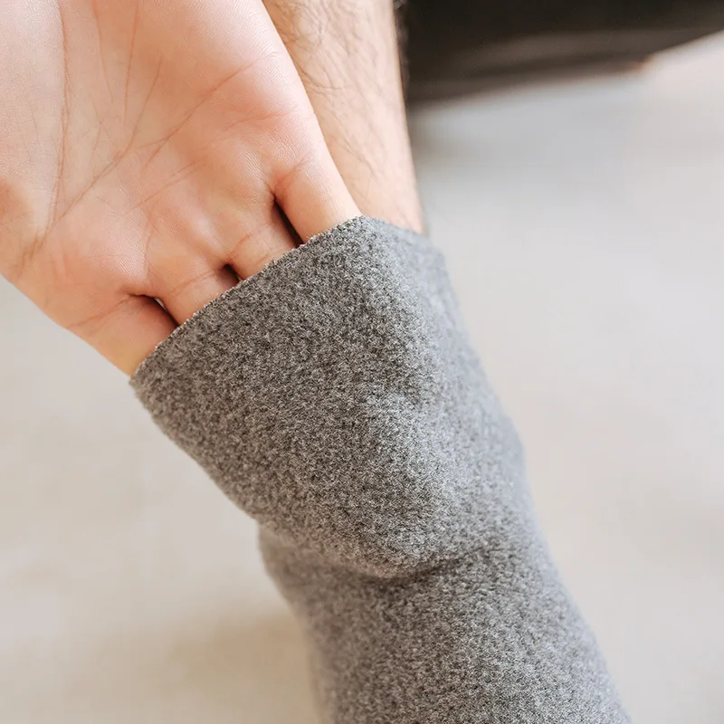 Зимние утолщенные Носки без пятки теплые однотонные носки унисекс из хлопка и