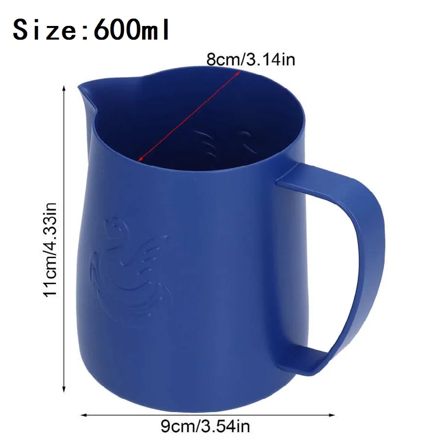 Кофейник из нержавеющей стали кувшин для молока синяя чашка взбивания латте 400