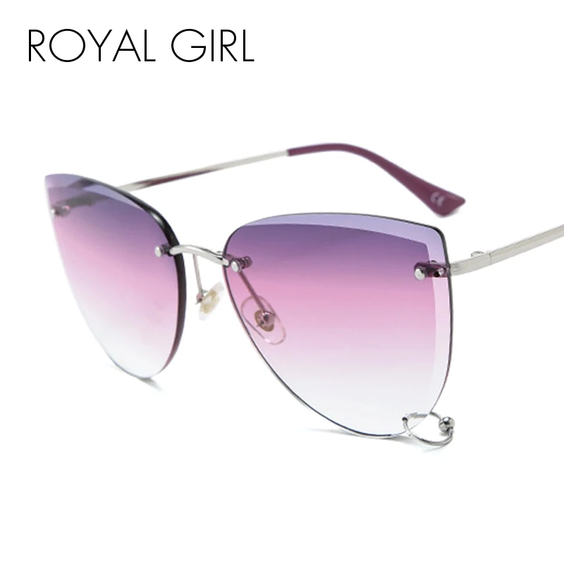 Новые женские солнцезащитные очки ROYAL GIRL с обрезной коробкой, брендовые Роскошные ретро украшения, модные солнцезащитные очки с маленькими колокольчиками ss378