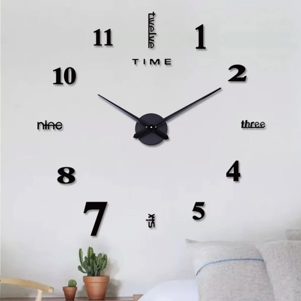 

Frameless DIY Wall Mute Clock 3D Mirror Surface Sticker Home Office Decor Frameless DIY Wall Mute Clock Mirror Surface Sticker