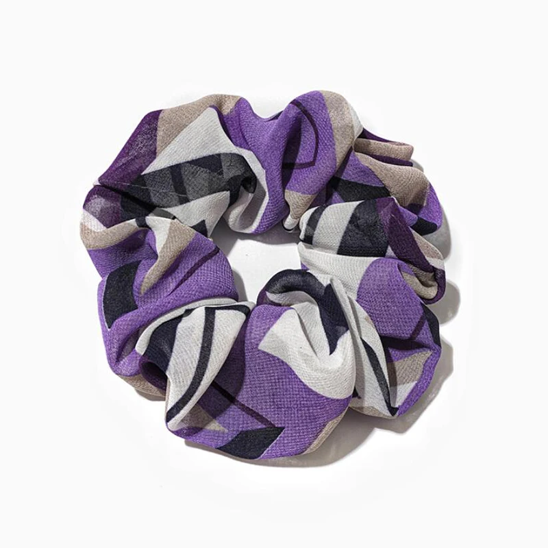 

Purple Scrunchies Polyester Material Solid Color Women Big Hair Ties Elastic Hair Bands For Ponytail Holder Hair Accessories