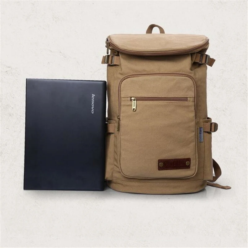 Винтажный холщовый рюкзак для мужчин и женщин 15 дюймов ноутбука мужской большая