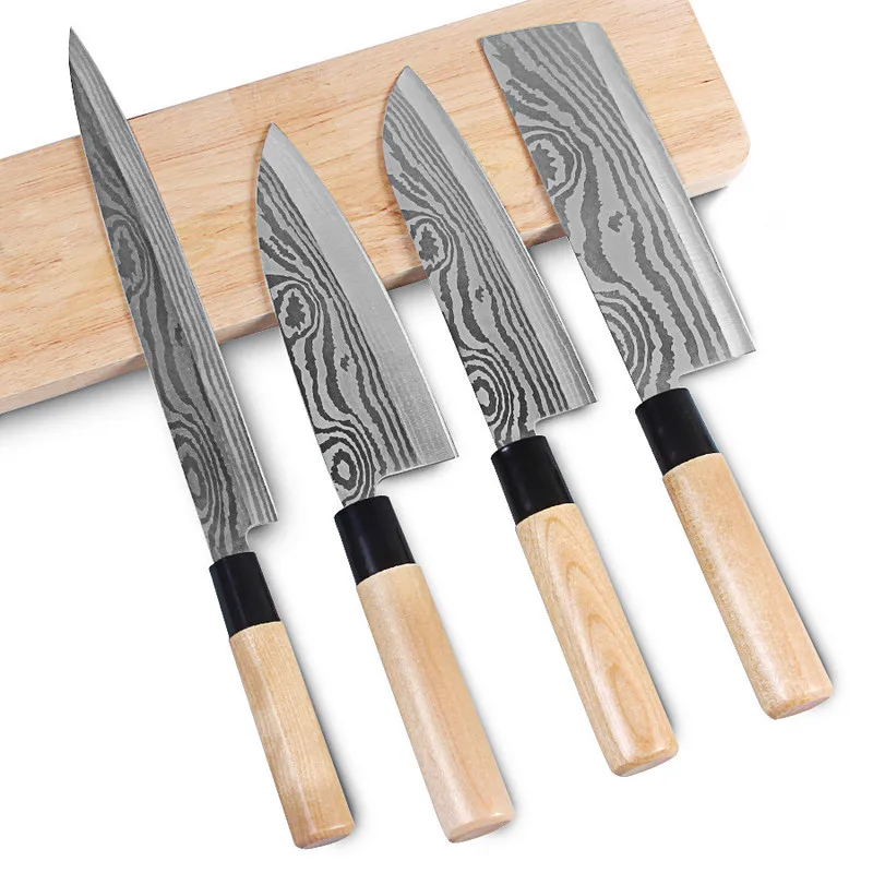 One set 4 pcs knife 4 шт./компл. нержавеющая сталь стейк ножи столовая посуда набор Западная столовые приборы посуда ужин кофе ложки и ложки нож, вилки с подаро - Цвет: One set 4 pcs knife