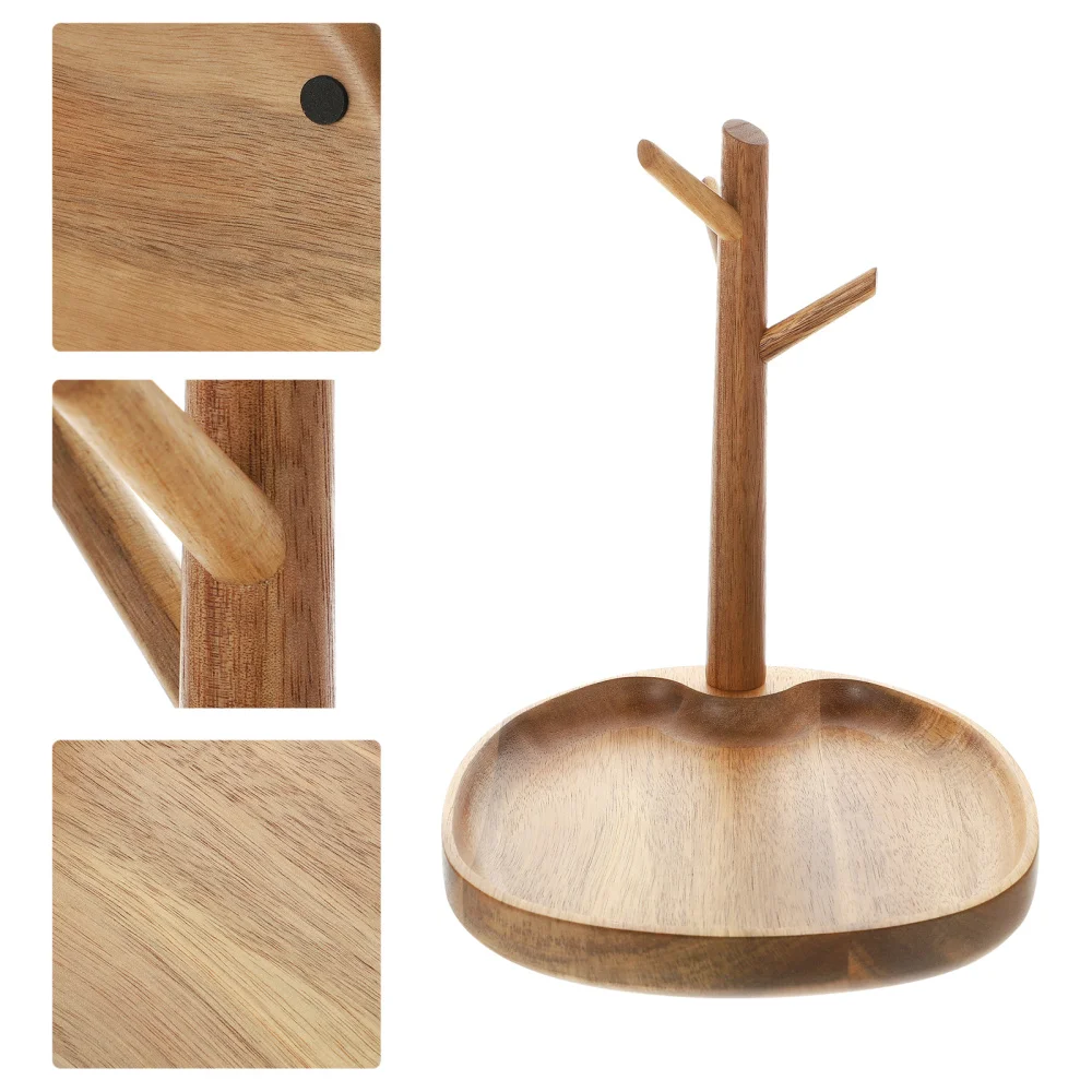 

1Pc Key Storage Rack Desktop Porch Storage Shelf Wooden Key Rack (Light Brown)
