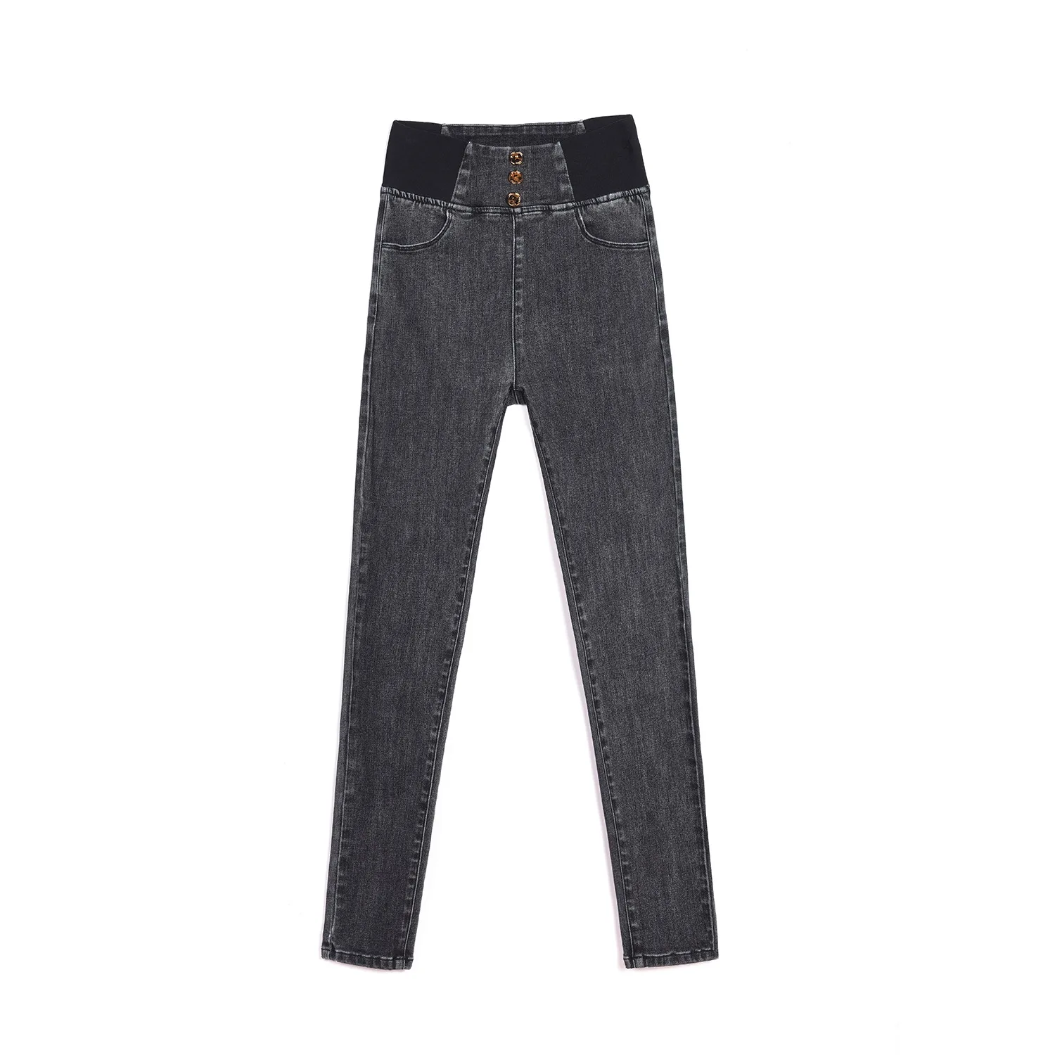 

Pantalon Noir Femme Elastic Waist Jean Taille Haute Stretch Winter Pants High Waist Pantaloni Donna Inverno Fleece Jeans Women
