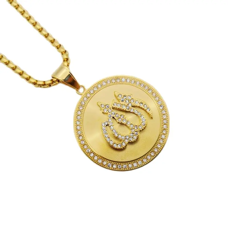 Ожерелье с круглым кулоном Стразы золотого/серебряного цвета ожерелье из