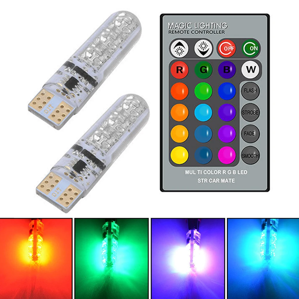 12В 6SMD RGB светодиодный светильник номерного знака T10 с дистанционным управлением