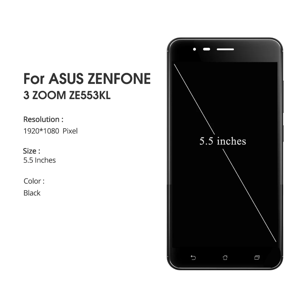 ЖК дисплей для ASUS ZenFone 3 Zoom ZE553KL ZE553 Z01HDA сенсорная панель с дигитайзером и рамкой