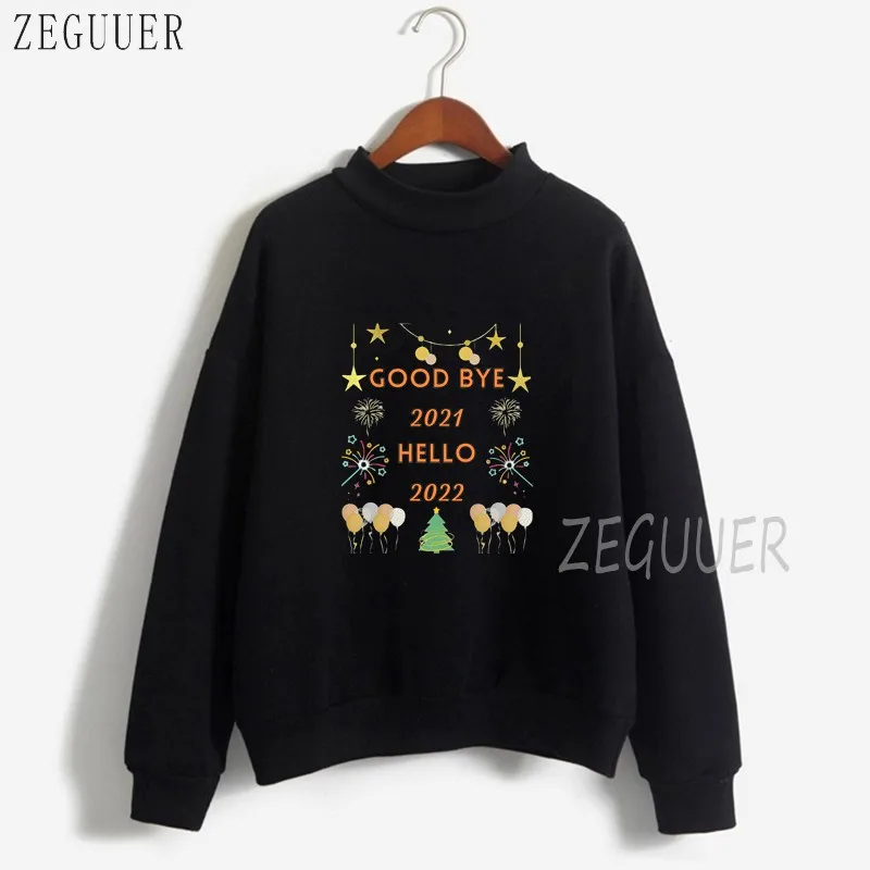 

Good Bye 2021 Hello 2022 Winter Clothes Woman Hoodie Female Sweatshirt Gothic Pullovers Streetwear Women's Long Sleeve Top 90s