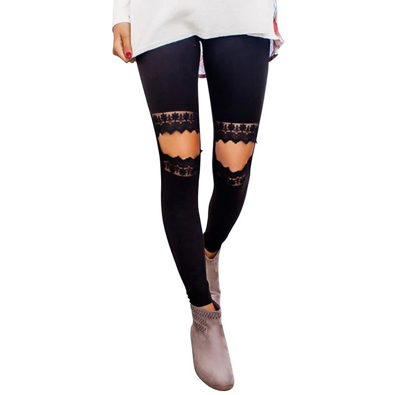 

Сексуальные цветочные черные облегающие леггинсы с вырезами, Женские однотонные леггинсы с эффектом пуш-ап, женская одежда, женские леггин...