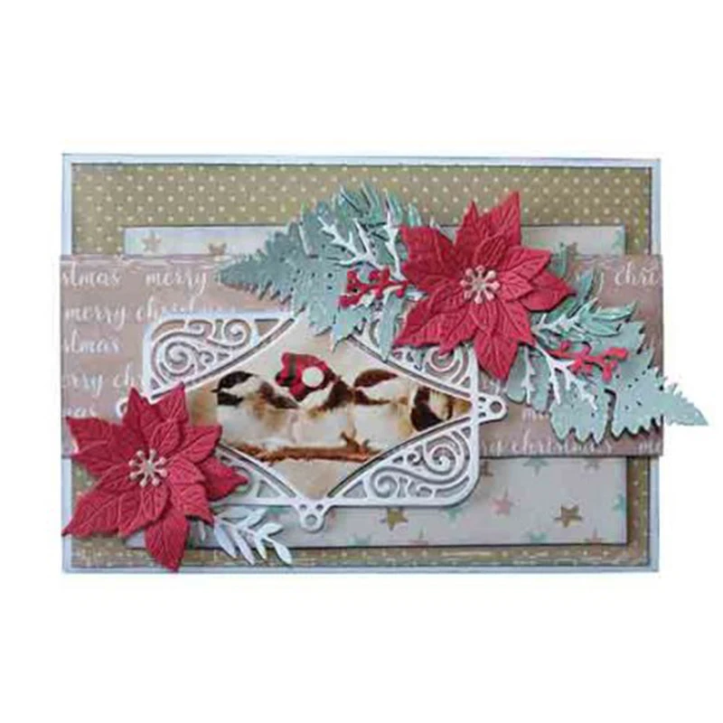 

JC Metal Cutting Dies Flowers Leaves Frame Template Scrapbook Decorative Embossing Paper DIY Card Make Stencil Craft Mold Decor