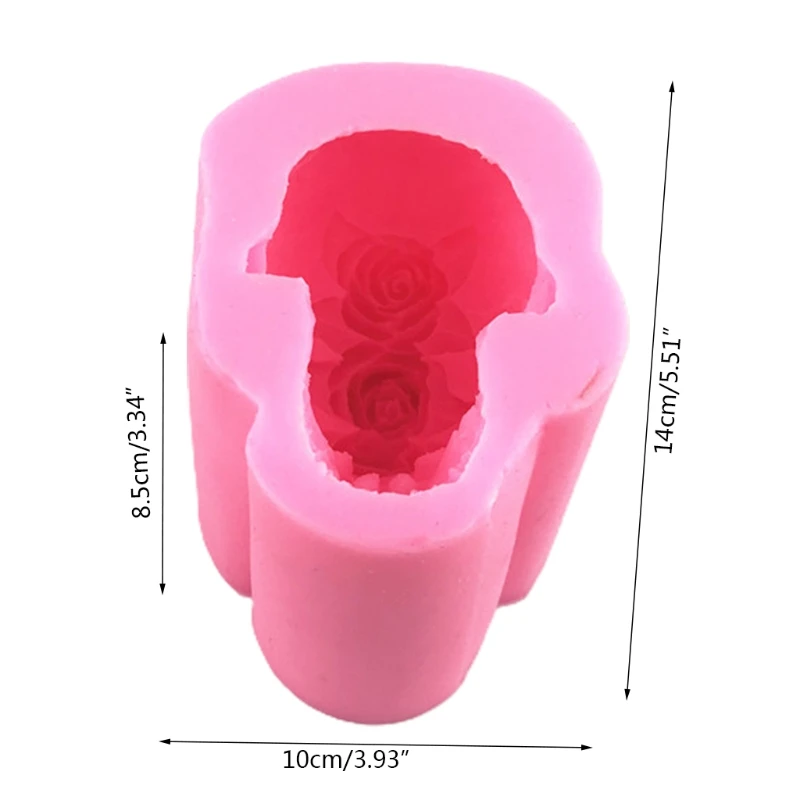 

3D Rose Skull Epoxy Resin Mold Home Decor Ornaments Silicone Mould DIY Crafts Plaster Candle Jewelry Casting Tools