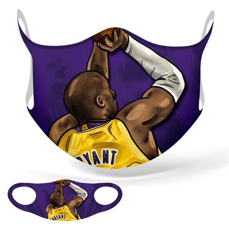 

New Superstar Kobe Bryant Lakers Cosplay Masks Kobe 24 Basketball Kids Adult Half Face School Street Dust-proof Sports Mask