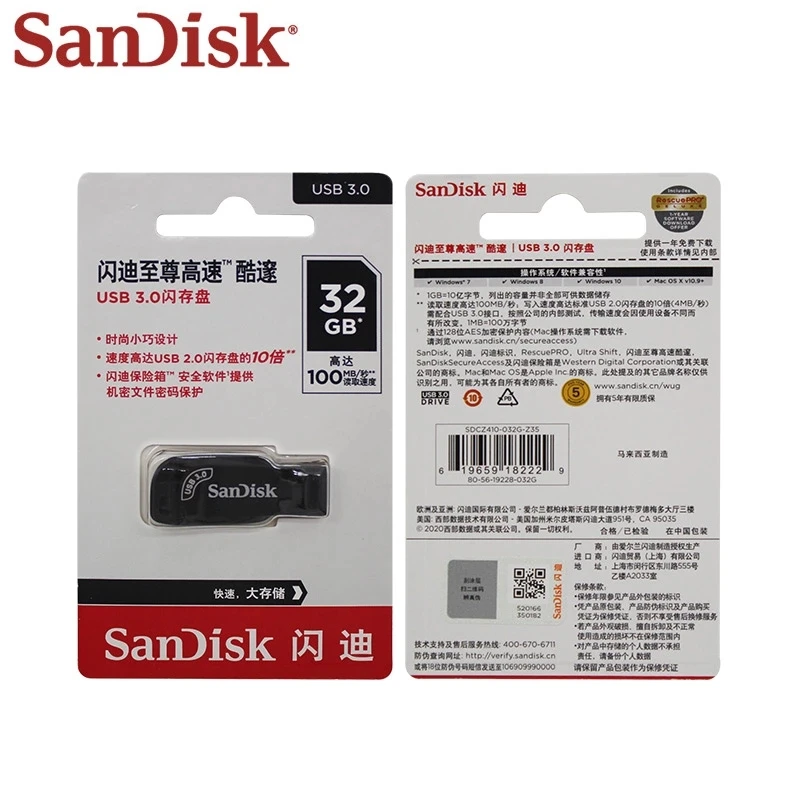 OriginalSanDisk 100% оригинальный USB 3 0 флэш-накопитель CZ410 32 Гб 64 128 ГБ 256 флеш-накопитель