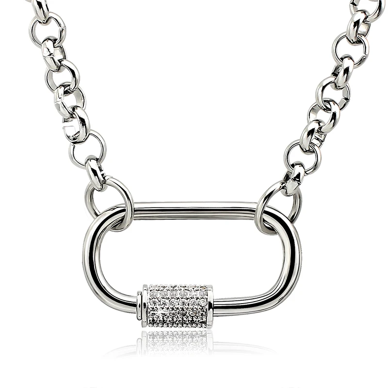 

Punk Choker Necklace Statement Necklace Big Silver Color Thick Chain Link Trendy Necklace for Women Jewelry